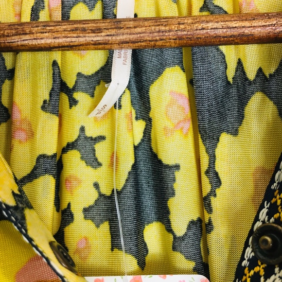 Free People Yellow Floral Tunic Dress Sz S NWT - Picture 6 of 13